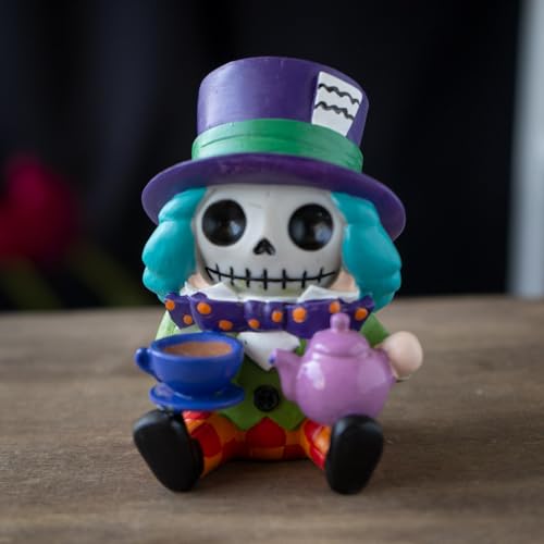 Pacific Giftware Mad Hatter Furrybones Collectible Figurine Signature Skeleton Figurine in Joker Costume Great for Home Decor and Unique Gift Ideas 3.38 Tall