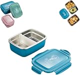Loncheras de acero inoxidable con compartimentos, cajas de desayuno de metal para adultos,Fiambreras