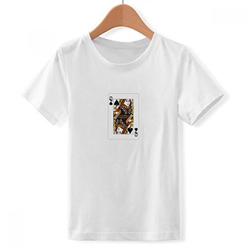 T-Shirt Blanc Spade Q Motif Ras du Cou Idée Cadeau Garçon