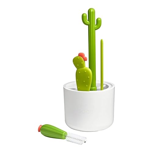 Miniatura 3 de Boon - Juego de 4 cepillos en forma de cactus para limpiar biberones color verde
