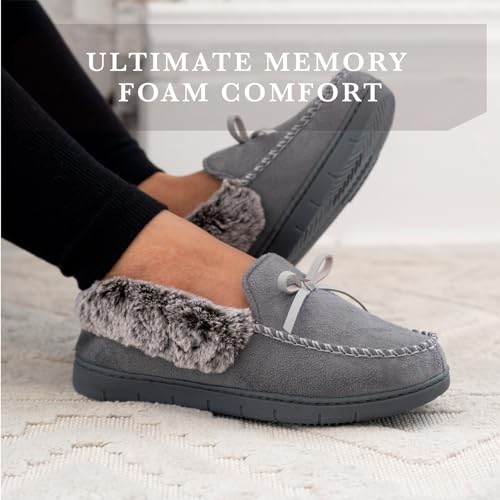 isotoner Women's Microsuede Moccasin Slippers Non-Slip, Indoor/Outdoor, Memory Foam, Machine Washable3