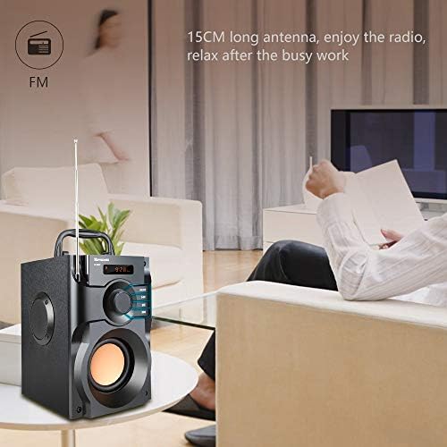 TOPROAD A100 Portable Bluetooth Speaker Wireless Stereo Bass Subwoofer with FM Radio Remote Control