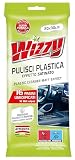 WIZZY - Plastica Satinato Pulitore e Rinnovatore per Cruscotti di Nuova Generazione e Superfici in Plastica Interno Auto Profumazione Gradevole 16 Panni Umidificati