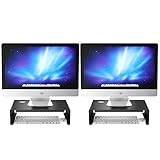 Newaner Monitor ständer, Bildschirm Ständer Schreibtisch Monitor erhöhung für iMac Laptop Notebook Kompatibel mit 22-32 Zoll Monitore einschließlich Hp Acer Aoc Asus Sumsung Lg Dell Lenovo (2Pack)