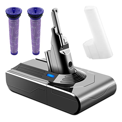 GOOALITY 21,6 V 4500 mAh Vervangende batterij voor Dyson V8 SV10 stofzuiger V8 Absolute, V8 Animal, V8 Fluffy, V8 Motorhead, Li-ion Batterij, Met 2 Voorfilters