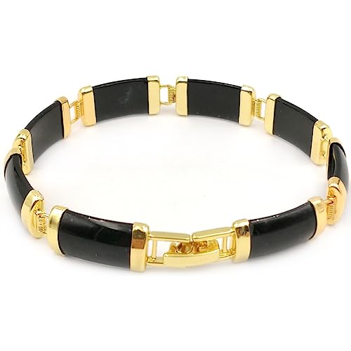 Bracelet en jade blanc pour femme - Pierre naturelle de 7 à 8.5 pouces