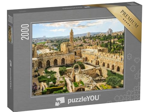 puzzleYOU: Puzzle 2000 Teile „Panoramablick auf die antike Zitadelle, Jerusalem, Israel“ – aus der Puzzle-Kollektion Christentum