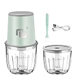Portable Cordless Electric Baby Food Processor/Mini Food Chopper Rechargeable 150W/1200mAh 2 Glass C