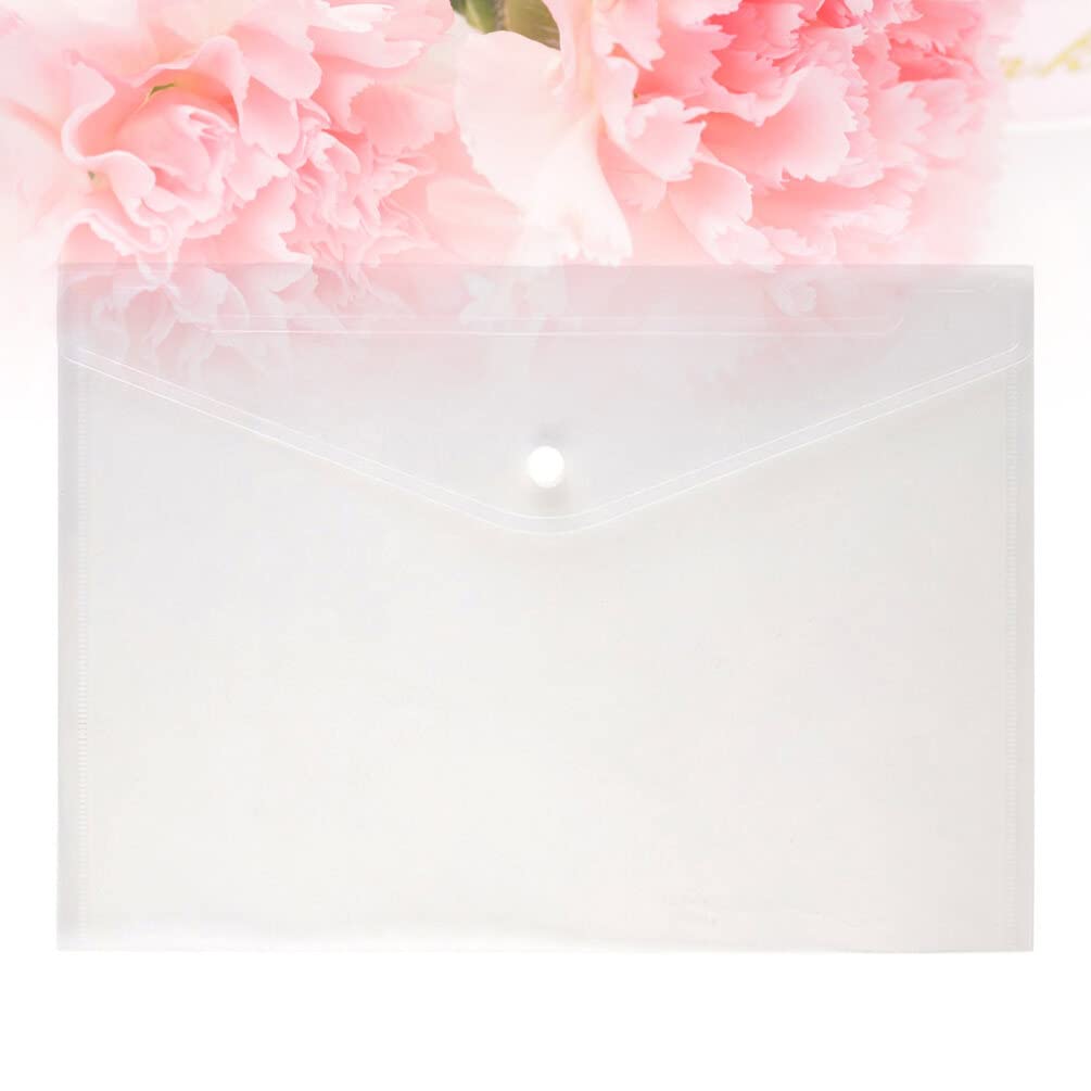 Pochette à Documents A4 Blanche en Pp avec Bouton-pression