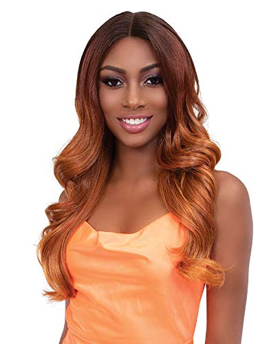 Janet Collection Color Me 6 inch Deep Center Part GABY Lace Front Wig (O.AUTUMN ORANGE)