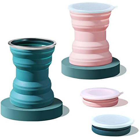 Taza Retráctil de Silicona con Tapa xocome (2 unidades) Cover