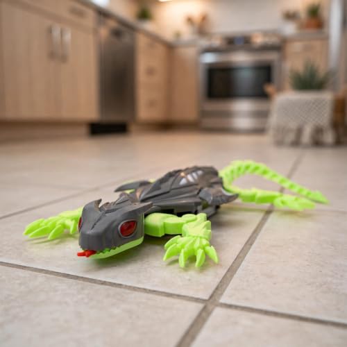 RC Lizard Wall Climbing Toy – Remote Control Robotic Gecko Kids Toys with LED Lights, Wall-Crawling Action, Battery Operated, for Boys and Girls Ages 6 and up by ToyCanvas - Used condition - Image 4