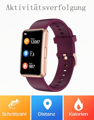 HUAKUA Schrittzähler Uhr (Ohne app und Handy) 1,47 Zoll Touchscreen Einfach Smartwatch Fitness Tracker mit Kalorienzähler,Schlafmonitor,Stoppuhr Wasserdicht IP68,Timer Fitnessuhr für Gehen Laufen – Bild 4