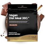 Protein Works | Vegan Diet Meal 360 - GOLD Innovation, Vegan Protein, Diet Meal Replacement Shake, Supports Healthy Weight Loss, Low Sugar, High Fibre, Chocolate Silk, 7 Meals, 500g
