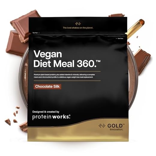 Protein Works | Vegan Diet Meal 360 – GOLD Innovation, veganer Protein-Mahlzeitenersatz-Shake, unterstützt gesundes Abnehmen, zuckerarm & ballaststoffreich, Chocolate Silk, 14 Mahlzeiten, 1kg