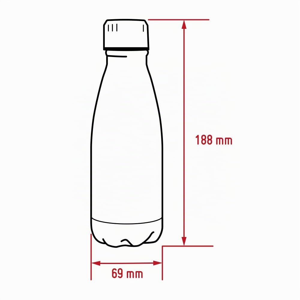 Nerthus FIH 761 Bottiglia Termica Acciaio Inox 350 ml Doppia Parete Design Mappa