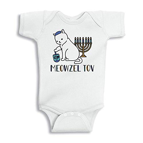 Image of TATY Kids Meowzel Tov Cat Hanukkah Baby Infant Bodysuit