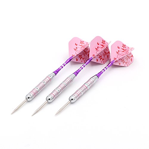 Black Scorpion CUESOUL Pink Ladies 21/23 Grams Steel Tip Darts with 2 Different Sets Aluminum Shafts (C.FB.DHOL-F1207, 21g)