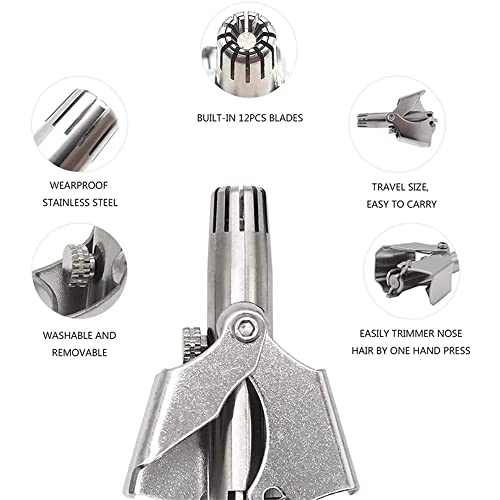 Nose Hair Trimmer Qwewqe Washable Manual Portable For Men Stainless Steel #TOP5