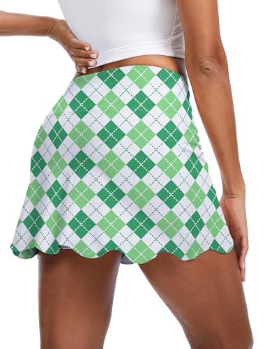 Image of M MOTEEPI 14 inch Scalloped Hem Skorts for Women with Pockets High Waisted Tennis Golf Athletic Skirt with Shorts 2026