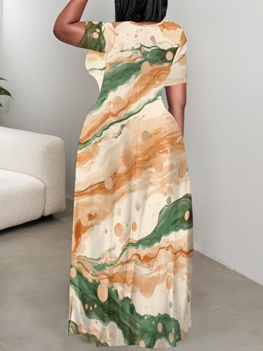 Image of Plus Size Maxi Dresses for Curvy Women T-Shirt Summer Sun Dresses Loose Fit