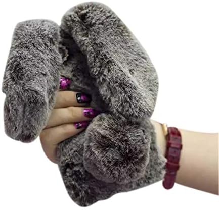 iPhone 6S Case,iPhone 6 Case,Shinetop Luxury Bling Diamond Soft Warm Fluffy Rabbit Fur Case Winter Handmade Bunny Hair Plush with Crystal Cute Bowknot Protective Back Cover for iPhone 6 6S 4.7"-Brown