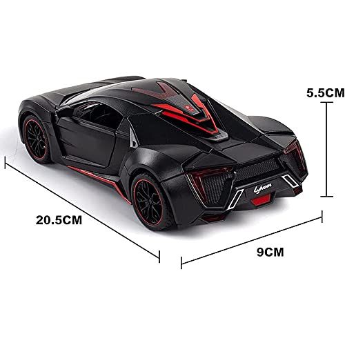 Image of 1:24 Lyken Hyper Toy Car Diecast Metal Cars Model Toy Car for Kids Sound and Light Pull Back