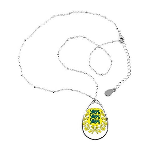 Collier pendentif Estonie cadeau idéal, bijou emblème national forme larme originale
