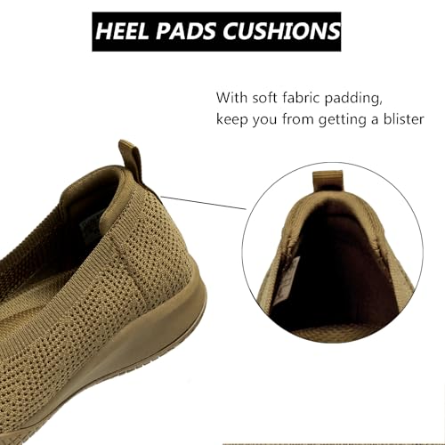 Image of LEDINEY Women's Flats Slip On Go Walk Shoes for Women Comfortable Walking Sneakers Knit Low Wedge Dressy Ballet Shoes Zapatos para Mujer