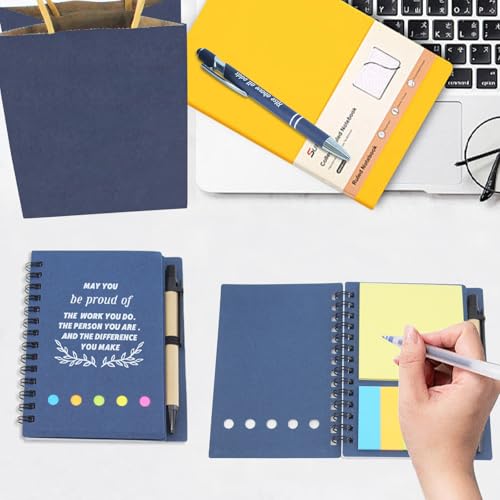 Image of 10 Set Motivational Pens Notebook Gifts,Bulk Thank You Teacher Appreciation Gift Inspirational Notebook,Top Spiral Notepads Party Favors,Notepads for Student Volunteer Employee Coworker