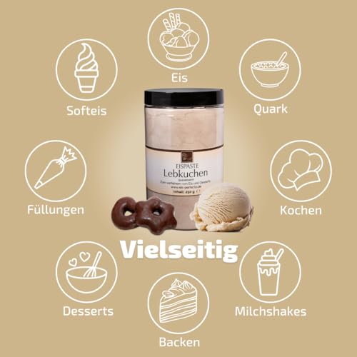 Lebkuchen-Eispaste (Pulverisiert) für aromatisches Eis » Auch zum Verfeinern von leckeren Desserts, Pralinen, Plätzchen, Torten und vielem mehr » Inhalt 250 g – Bild 5
