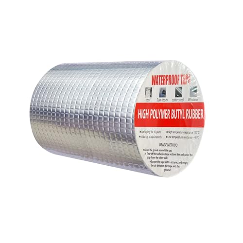 Nastro adesivo impermeabile del butile Nastro adesivo esterno del bitume autoadesivo, Nastro di tenuta della lamina di alluminio della gomma butilica, Per la perdita del tetto (15cm X 5m)