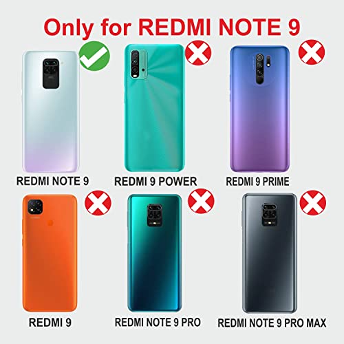 Image of Compatible with Xiaomi Redmi Note 9 Flip Cover | Leather Finish | Inside Pockets & Inbuilt Stand | Shockproof Wallet Style Magnetic Closure Back Cover Case
