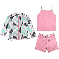 Algopix Similar Product 5 - SwimZip Girl 3 Piece Long Sleeve Rash