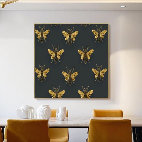 Mural de abeja lujosa: carteles e impresiones de cuadros modernos en oro y negro 4