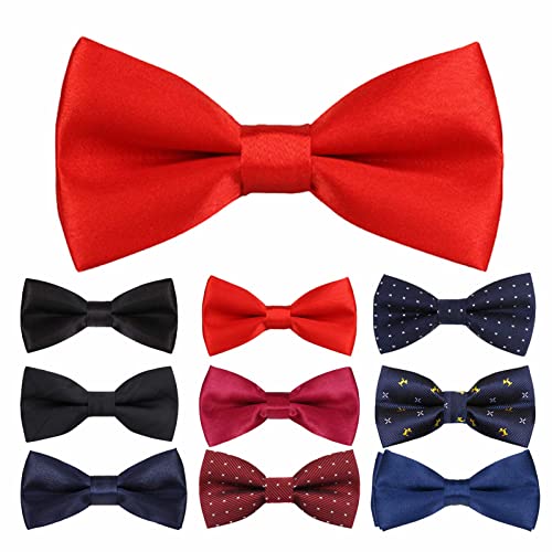 Probuk Pajarita para Niños 10*5cm Poliéster Clásico Pajarita Ajustable en Color liso con Cierre de Gancho Pajaritas para adultos y niños para fiesta Boda/Actuación en el campus/Banquete de cumpleaños Cover