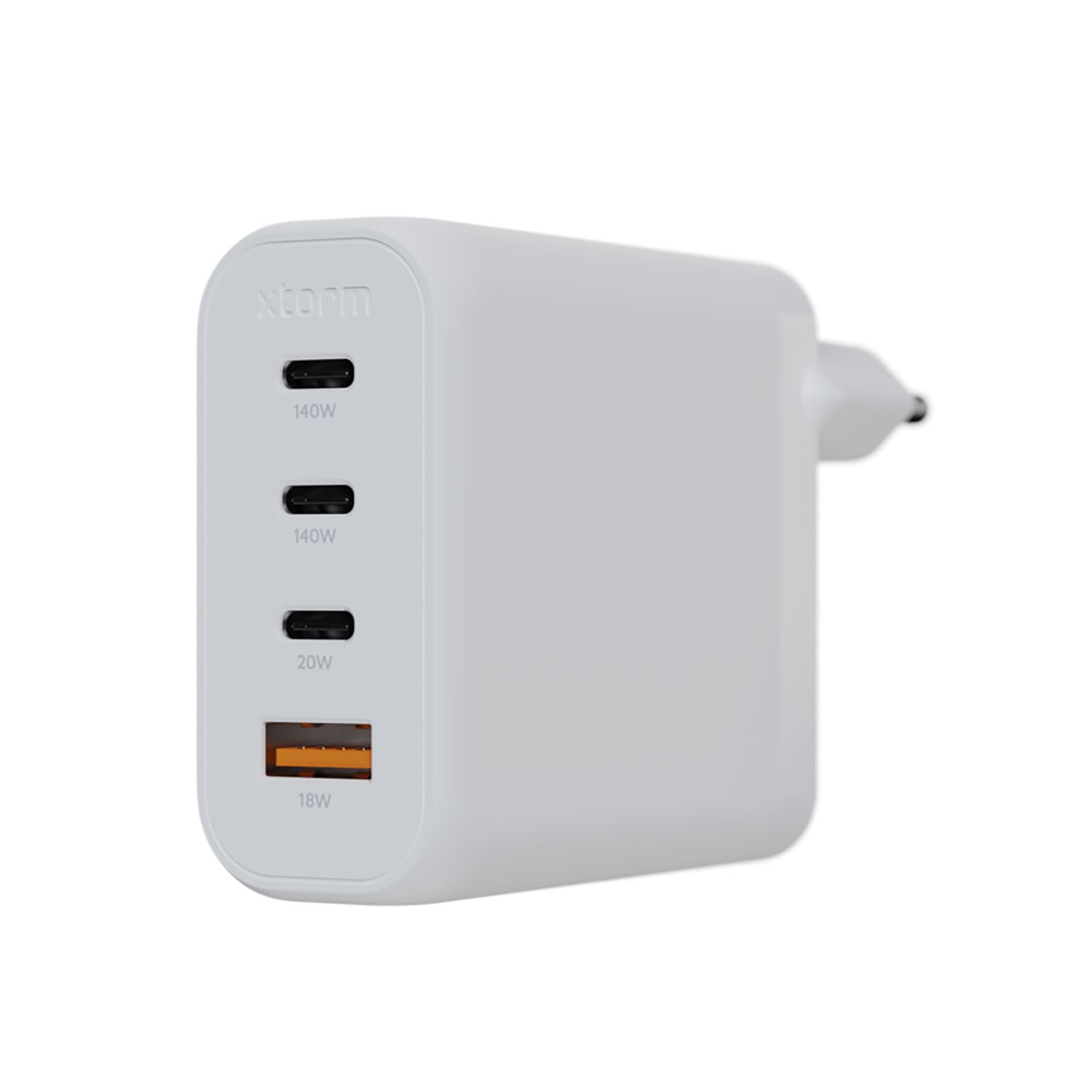 Xtorm GaN2-Ultra, 140W, 4 Puertos, tecnología GAN, Power Delivery & Quick Charge, Cargador multipuerto, ABS Reciclado, Compatible con Smartphone, Tablet y Ordenador portátil - Blanco