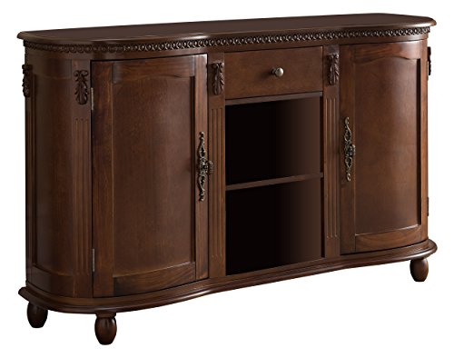 Kings Brand Furniture - Wood Buffet Server/Sideboard Console Table Cabinet, Walnut #TOP1