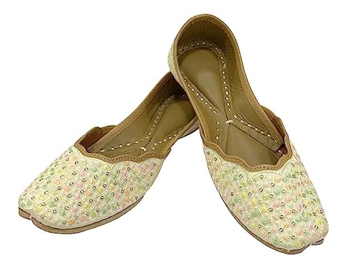 Cream Multi Punjabi Jutti for Women Wedding Bridal Shoes Ethnic Handmade Mojaris2