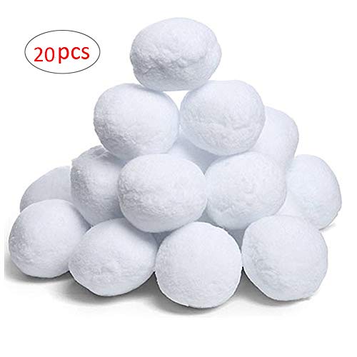 CyberDyer Snow Toy Balls for Indoor or Outdoor Play - Safe, No Slush, No Mess - Snow Plush Balls Fun for Kids & Adults Anytime - 20 Pack (Small Size)