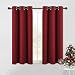 NICETOWN Burgundy Bedroom Curtains Blackout Draperies, Home Decorations Thermal Insulated Solid Grommet Top Blackout Drapes for Living Room (One Pair,42 x 54-Inch,Red)