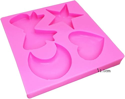 Miniatura 3 de Molde de silicona para chocolate, corazón, luna, estrella, lazo, molde de silicona para jabón, chocolate, caramelo, pastel, molde de silicona de