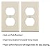 RiteAV Duplex Outlet Wall Plate, Receptacle Outlet Cover, Electric Plug Cover, Standard-sized 1-Gang - Light Almond (2 Pack)