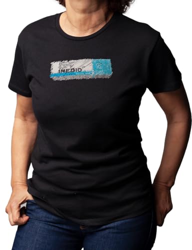 Camisetas EGB Camiseta Chica Pegamento Imedio - Ochenteras 80´s Retro Comic Tallas Especiales (Negro, M)