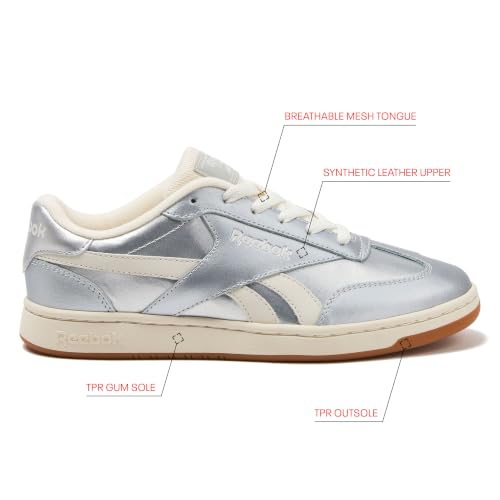 Reebok City Terrace Sneakers for Women, Casual Tennis Womens Shoes, Silver Metallic/Chalk/Gum, 9.5 by Reebok - Used condition - Image 2