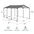10x15 FT Carport with Galvanized Steel Roof, Heavy Duty Metal Carport Canopy, Waterproof Metal Car Tent Garage Outdoor Storage Shed for Pickup, Boat, Car and Tractors, Grey