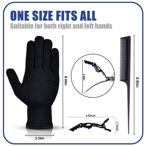 ikoco heat proof medium glove mitts for hair styling - 2pcs for flat iron curling wand and hot-air brushes