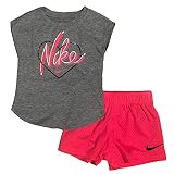 Nike Baby Girls' 2-Piece Top & Shorts Set (3T, Racer Pink)