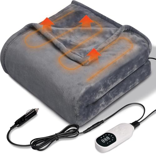 Couverture chauffante voiture 12V contre le froid avec flanelle douce 48W