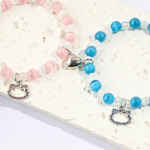 2pcs Magnetic Friendship Couples Bracelets Set, Matching Bracelet for Couple Gifts for Best Friend Valentines Day Gifts Bff Bestie Gf Soulmate3